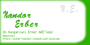 nandor erber business card